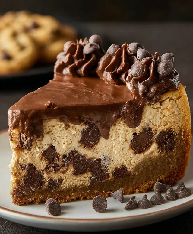 Chocolate Chip Cookie Bottomed Cheesecake