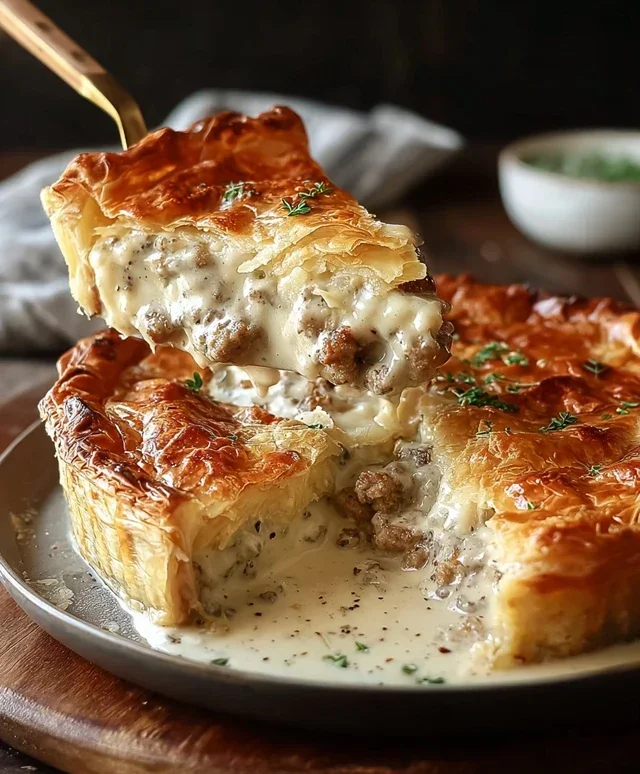 Sausage Gravy Puff Pie