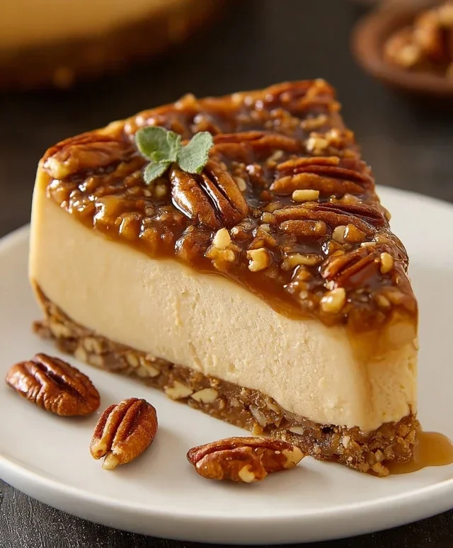 Vegan Caramel Pecan Cheesecake