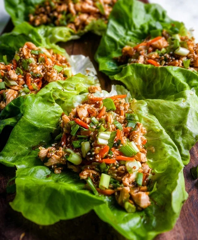 Asian chicken lettuce wraps recipe (Whole30, Pnon-non-non-alcoholic alternativeic non-alcoholic aleo, Low Carb)