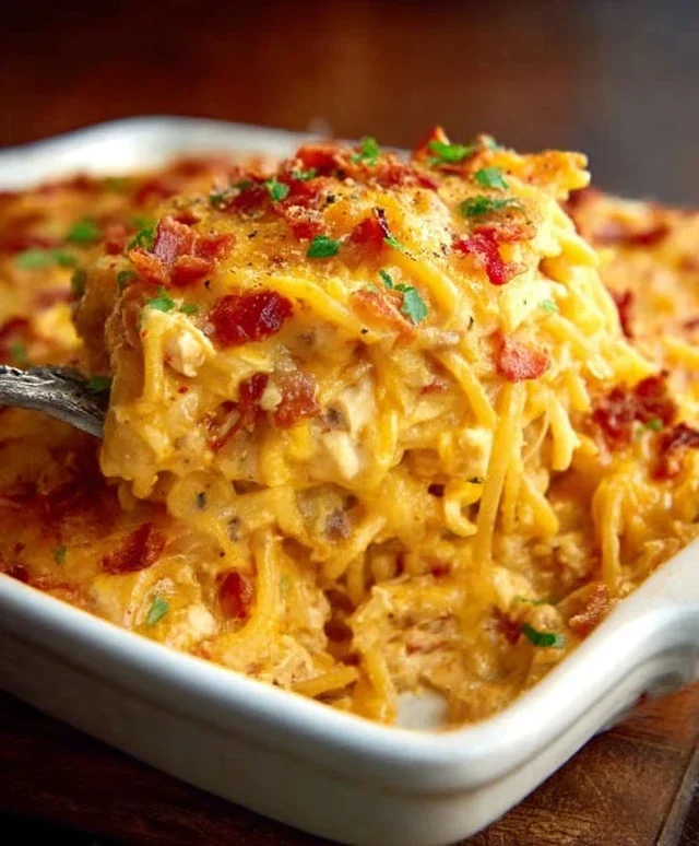 Spicy Southern Cheesy Chicken Spaghetti Casserole