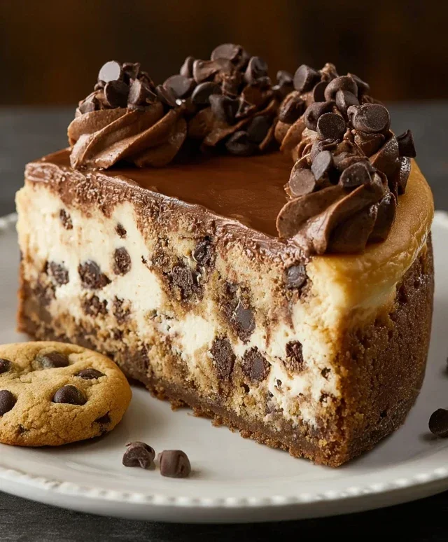 Chocolate Chip Cookie Bottomed Cheesecake