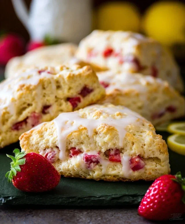 Strawberry Lemon Cream Scones