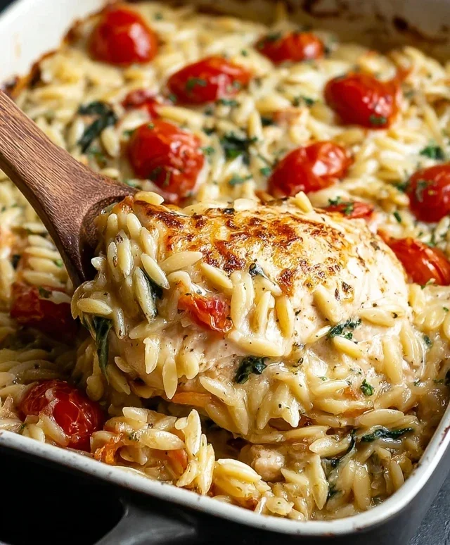Orzo Tuscan Chicken Bake