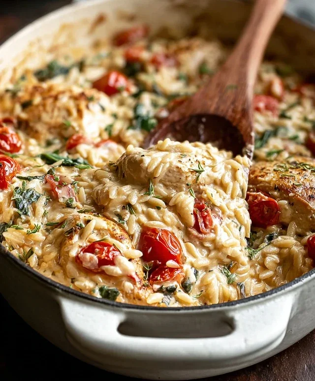 Orzo Tuscan Chicken Bake