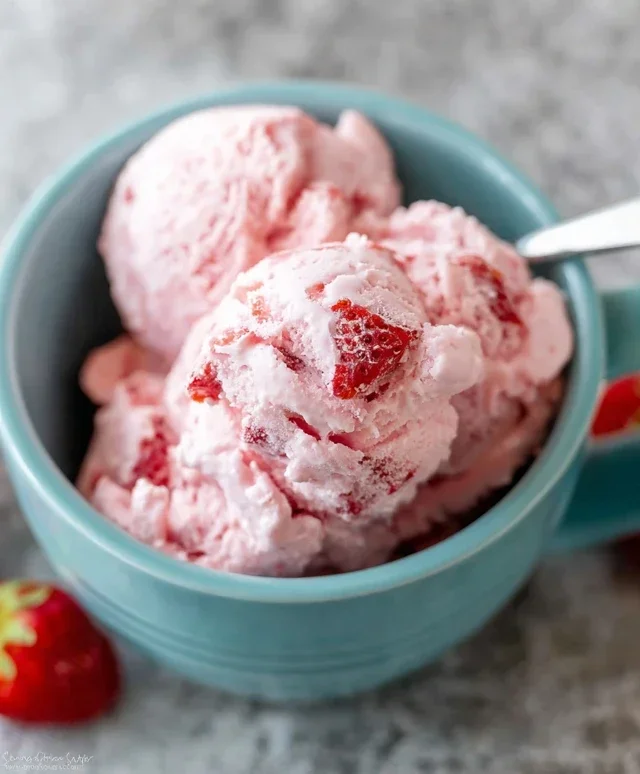 Homemade Strawberry Ice Cream