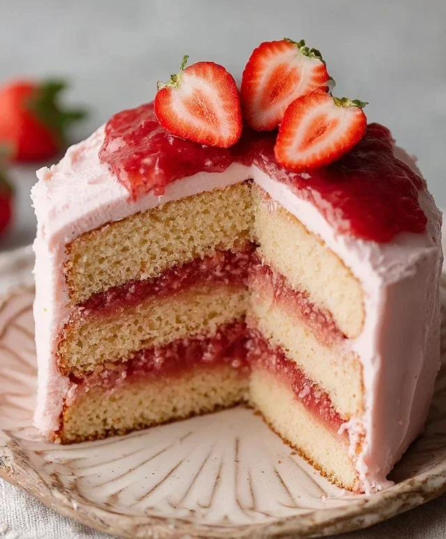 Small-batch Vegan Strawberry Cake
