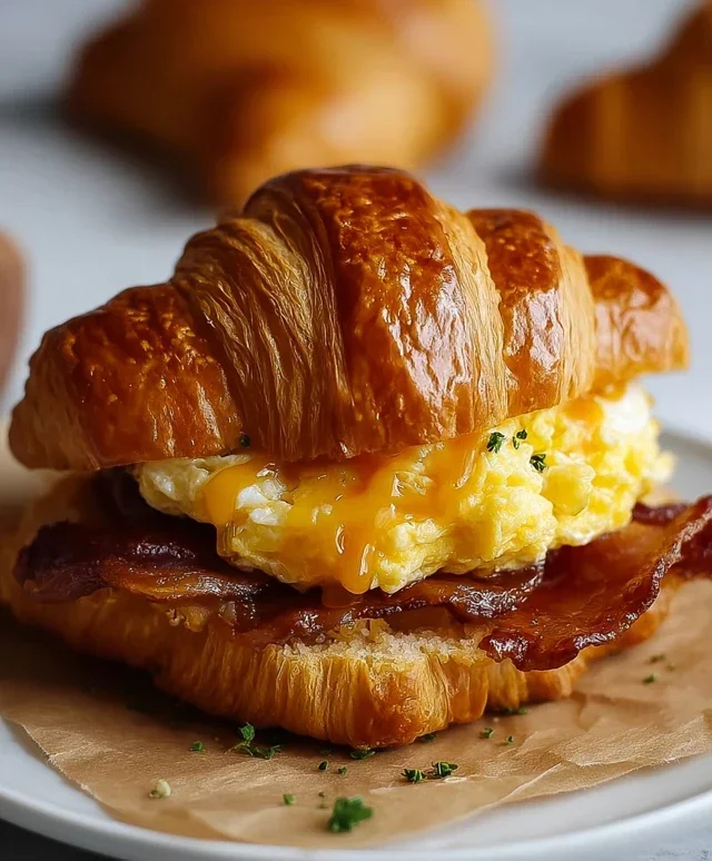 Killer Maple Mustard Croissant Breakfast Sandwiches