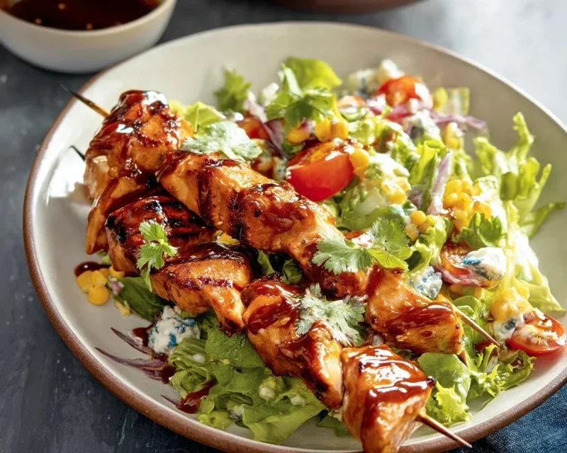 Easy Grilled Asian Chicken Skewers with Honey Garlic Sauce