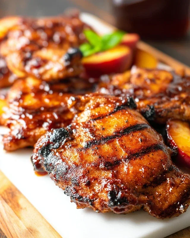 Grilled Bourbon Extract Extract Peach BBQ Chicken