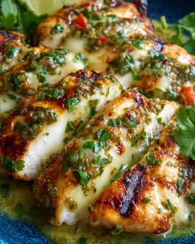 Grilled Salsa Verde Chicken with Pepper Jack