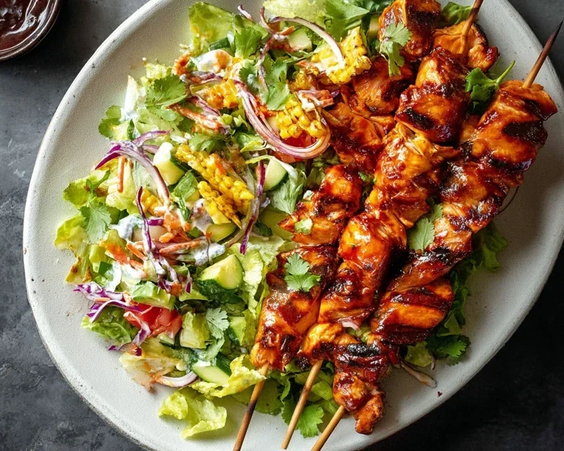 BBQ Chicken Skewer Salad