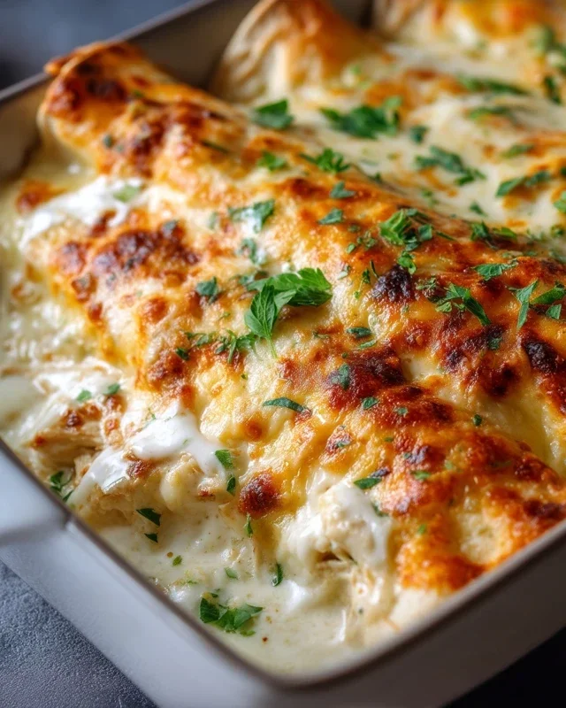 Creamy White Chicken Enchiladas