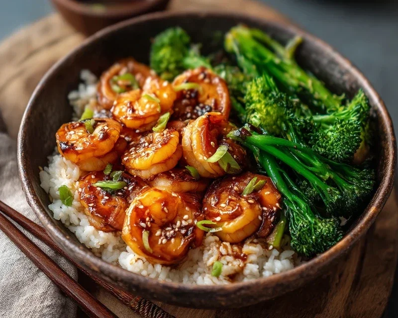 Honey Garlic Shrimp Bowls