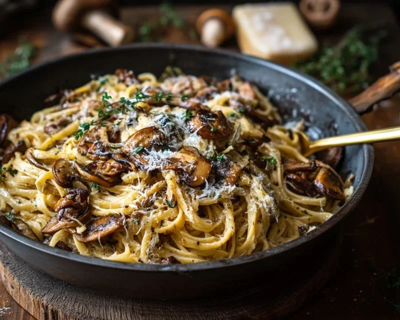 Caramelized Leek and Mushroom Gruyere Pasta