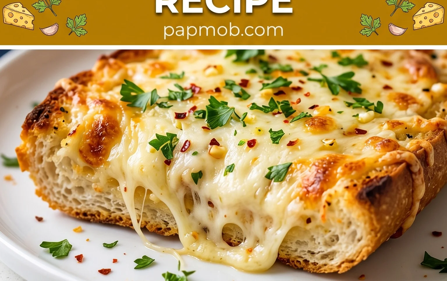 BEST CHEESY GARLIC BREAD RECIPE
