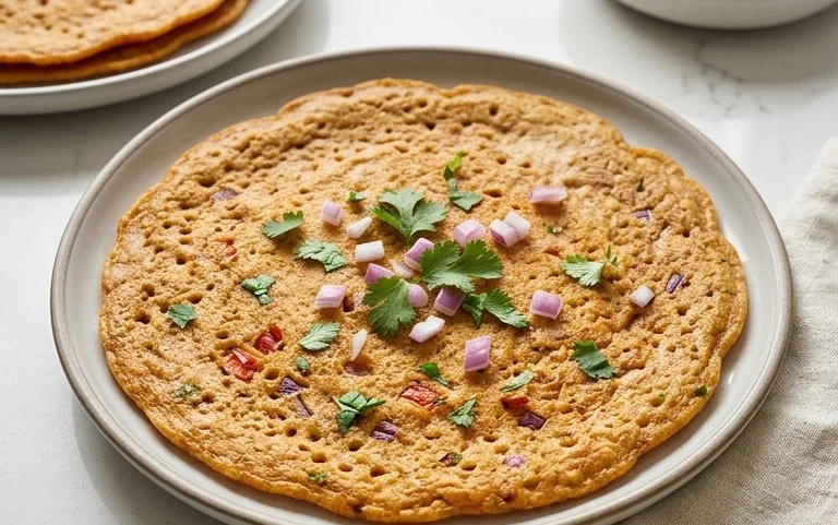 Masoor Dal Chilla | Savory Red Lentil Pancakes
