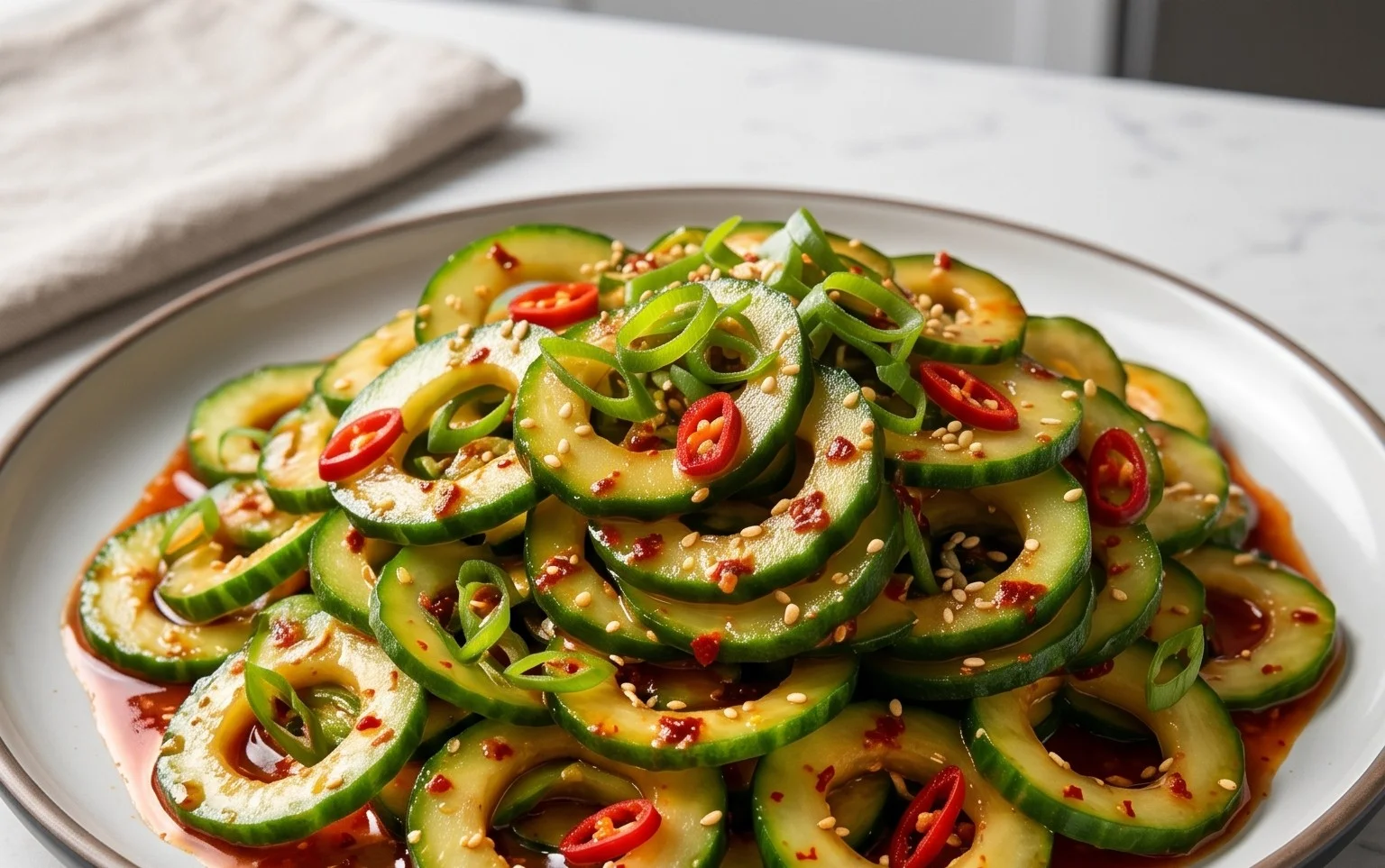 Spiral Cucumber Salad: Korean-Inspired Recipe