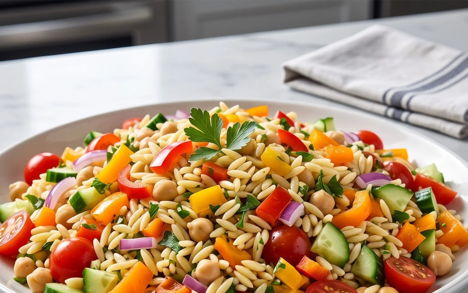 Rainbow Orzo Salad
