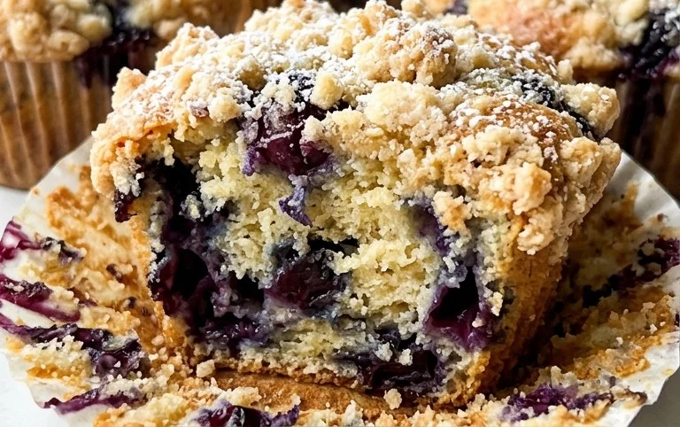 Lemon Blueberry Streusel Muffins