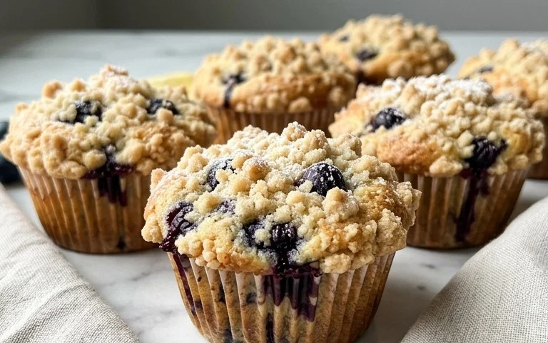 Lemon Blueberry Streusel Muffins