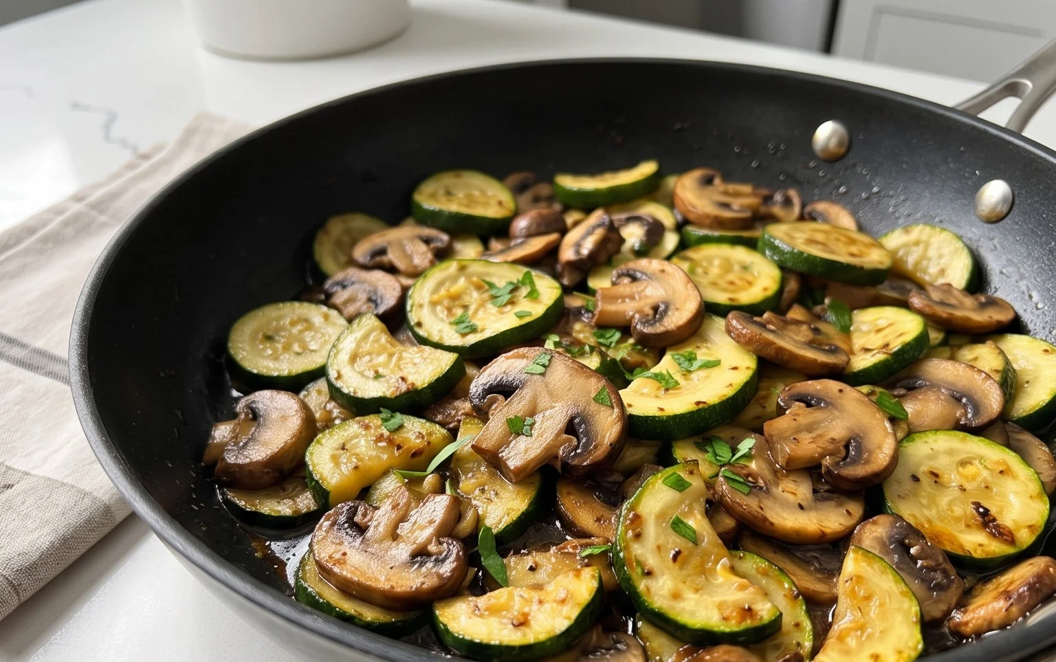 Skillet Zucchini and Mushrooms