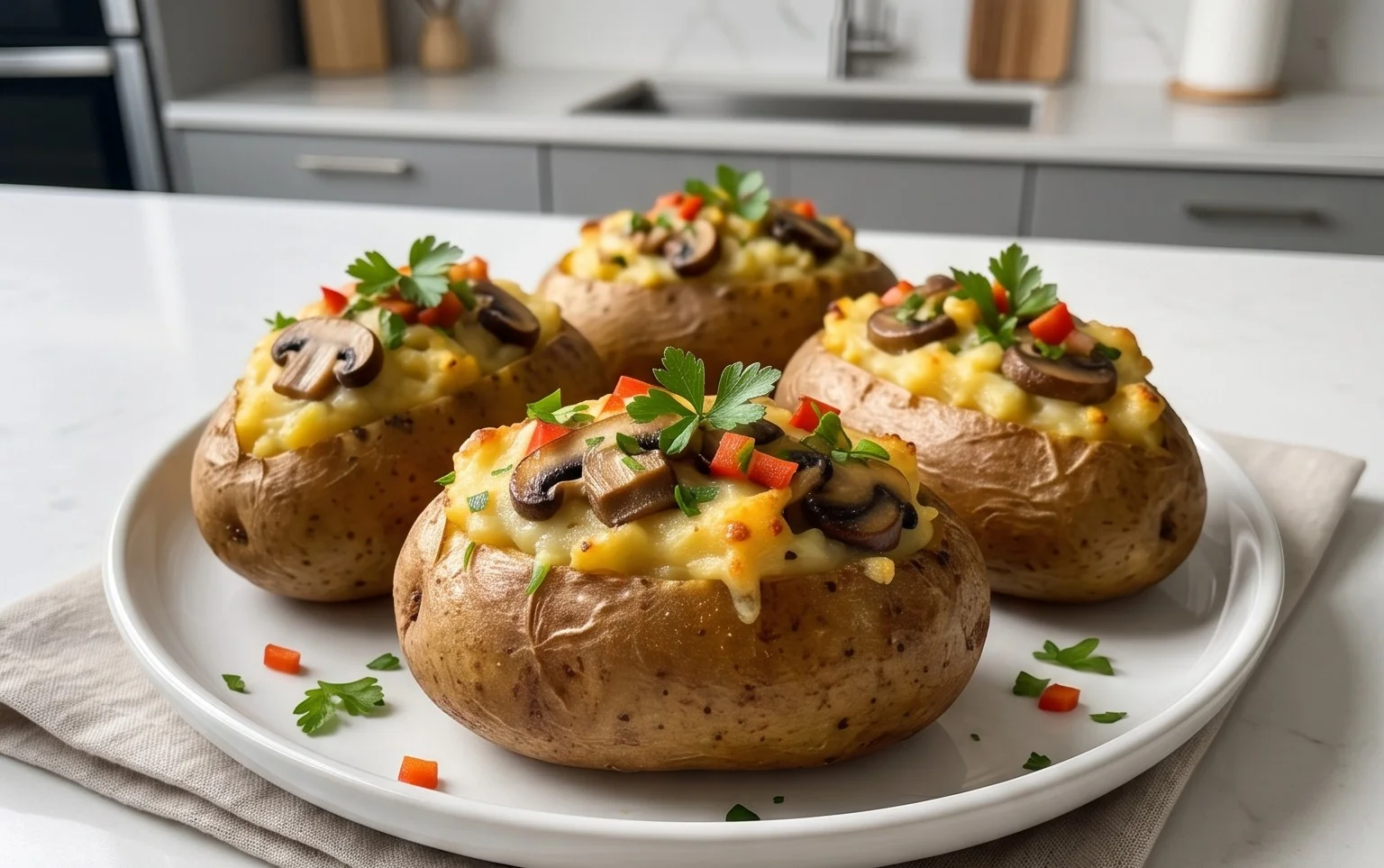 The Ultimate Stuffed Baked Potatoes with Mushrooms