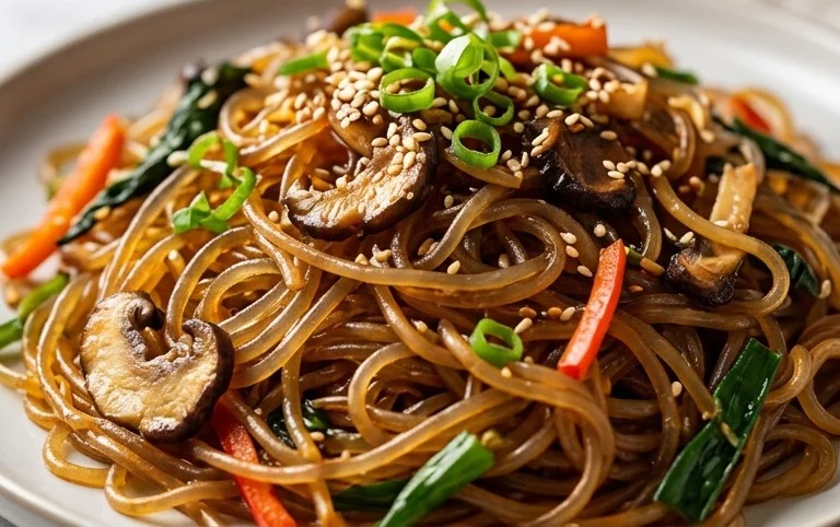 Japchae (Korean Glass Noodle Stir Fry)