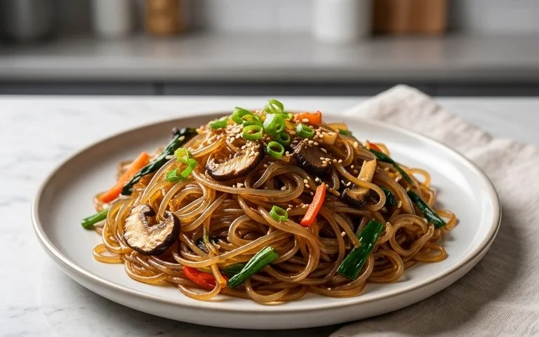 Japchae (Korean Glass Noodle Stir Fry)