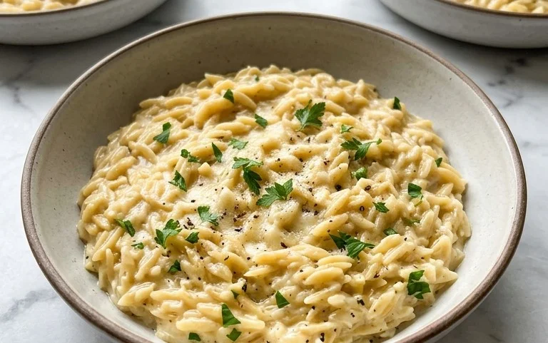 Creamy Garlic Parmesan Orzo