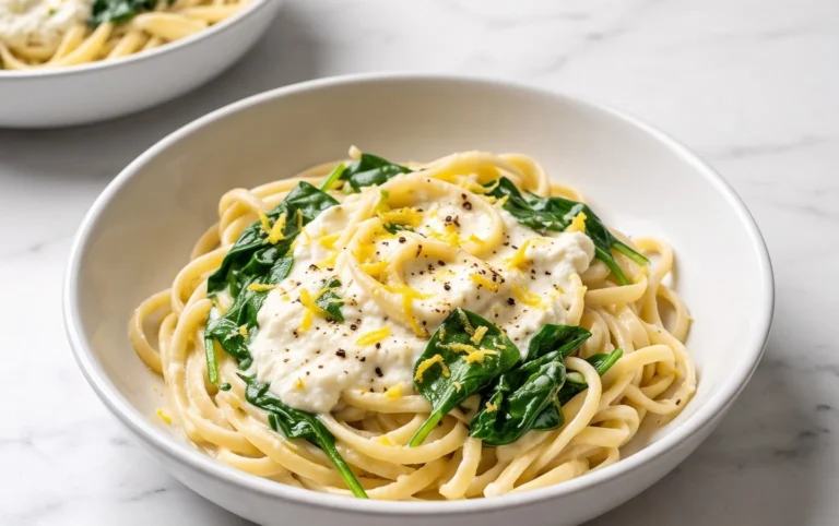 Lemon ricotta pasta & spinach