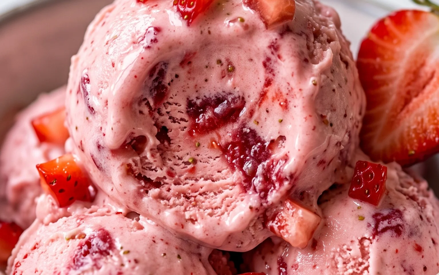 Homemade Strawberry Ice Cream