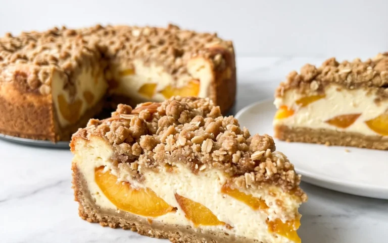 Peach Cream Cheese Cake with Streusel Topping