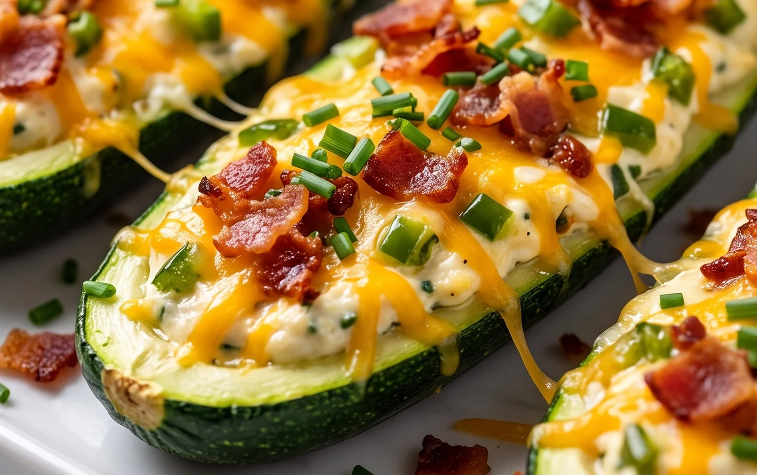 Jalapeno Popper Zucchini Boats