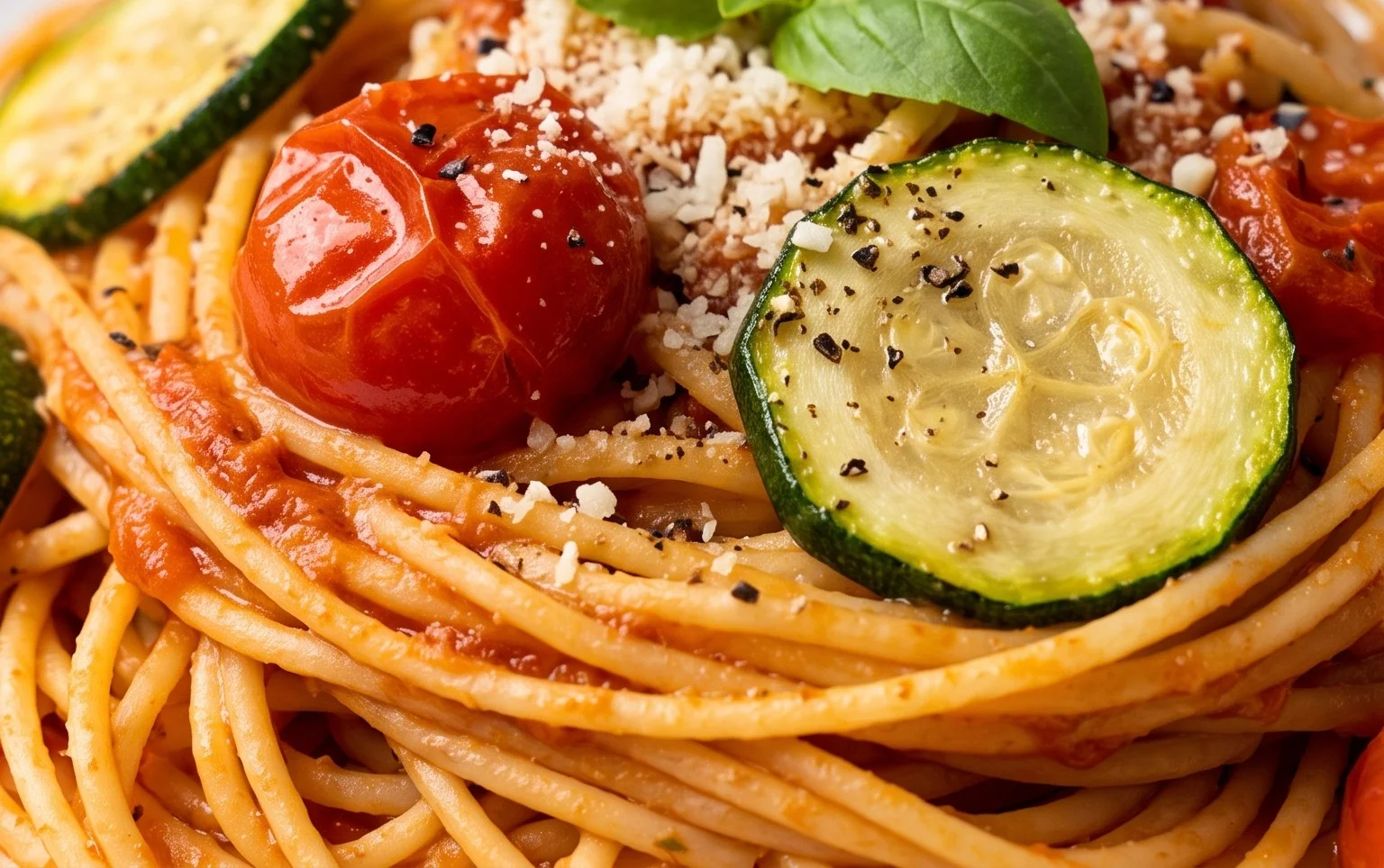 Healthy Tomato Zucchini Pasta