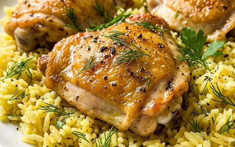 Greek Chicken and Lemon Rice (30 Minutes, One-Pot)