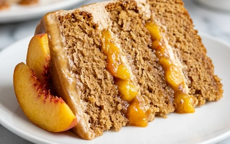 Brown Sugar Layer Cake with Peach Filling