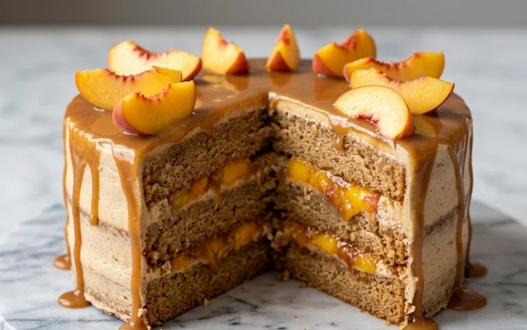 Brown Sugar Layer Cake with Peach Filling
