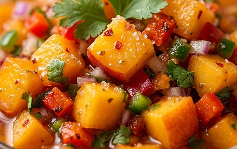 Sweet & Spicy Peach Salsa Canning Recipe