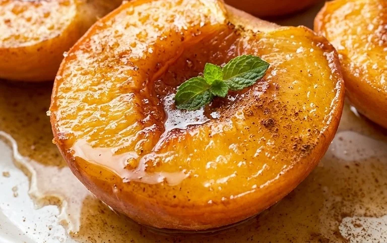 Cinnamon Sugar Baked Peaches