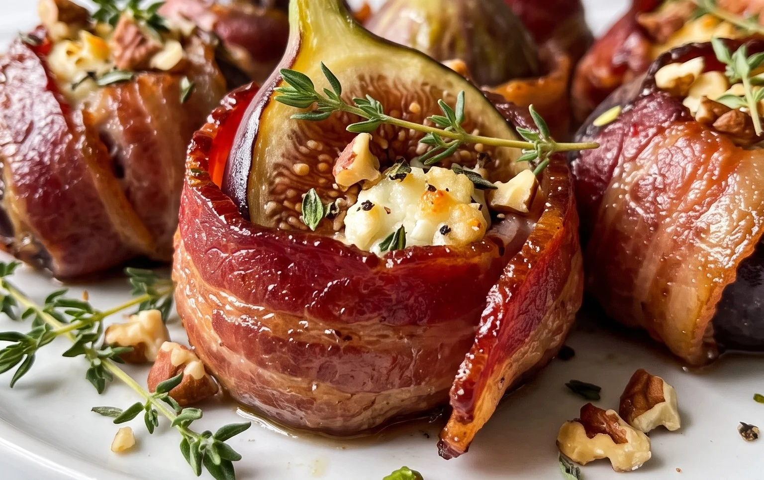Beef Bacon Wrapped Stuffed Figs
