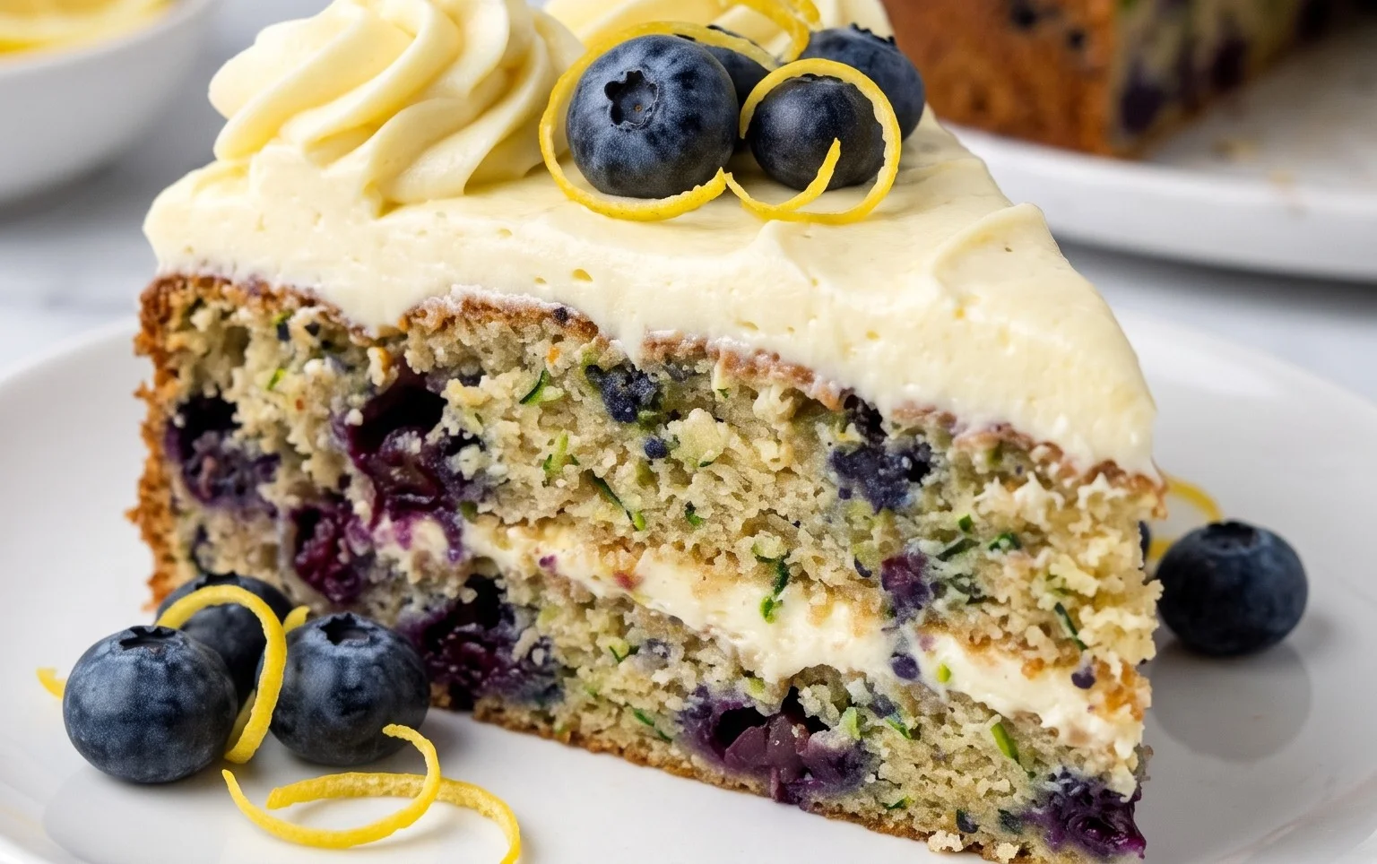 Blueberry Zucchini Cake with Lemon Buttercream