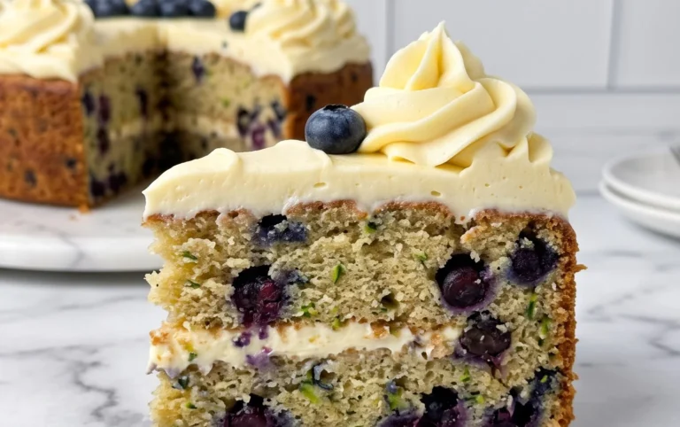 Blueberry Zucchini Cake with Lemon Buttercream