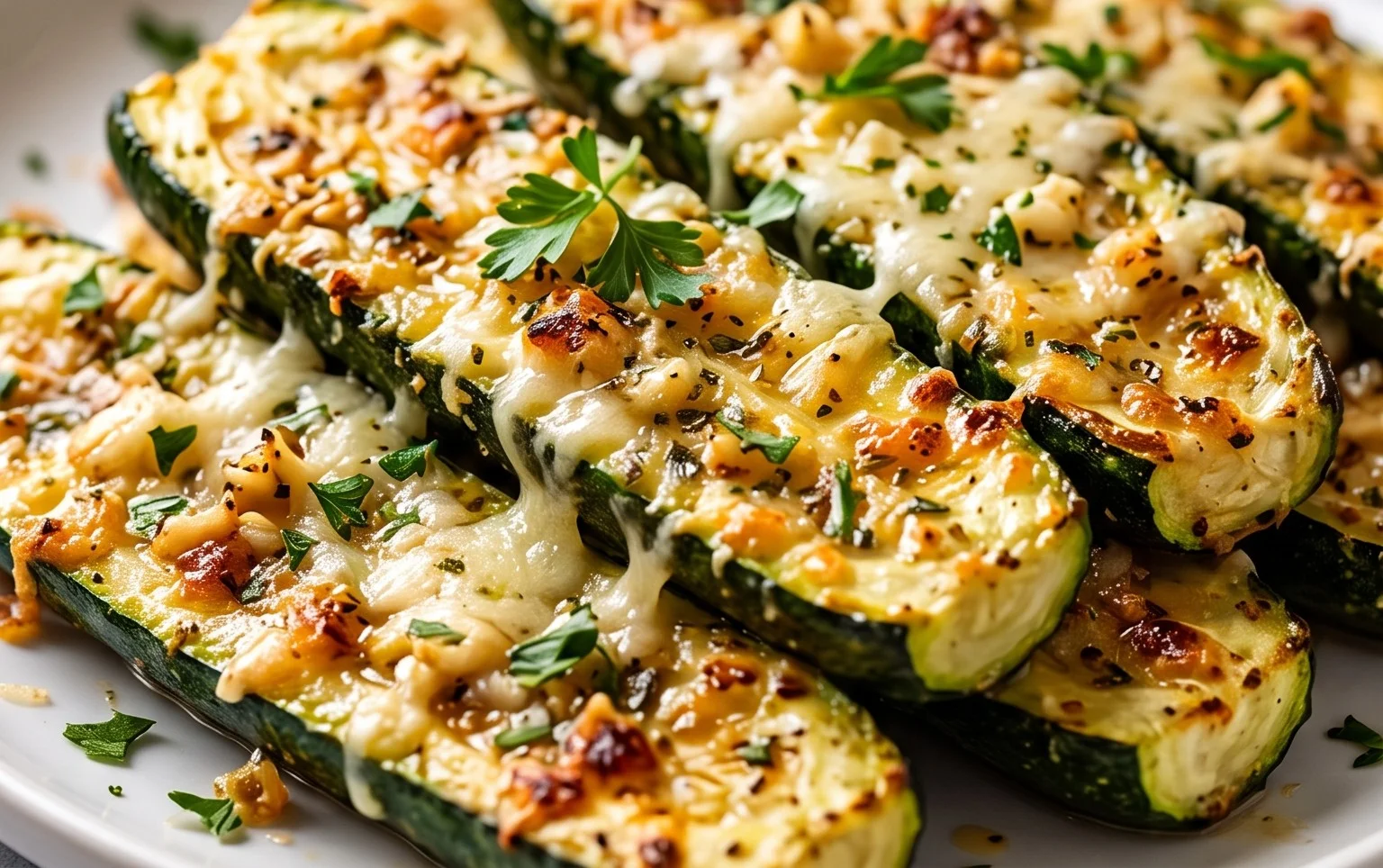 Irresistibly Crunchy Garlic Parmesan Roasted Zucchini