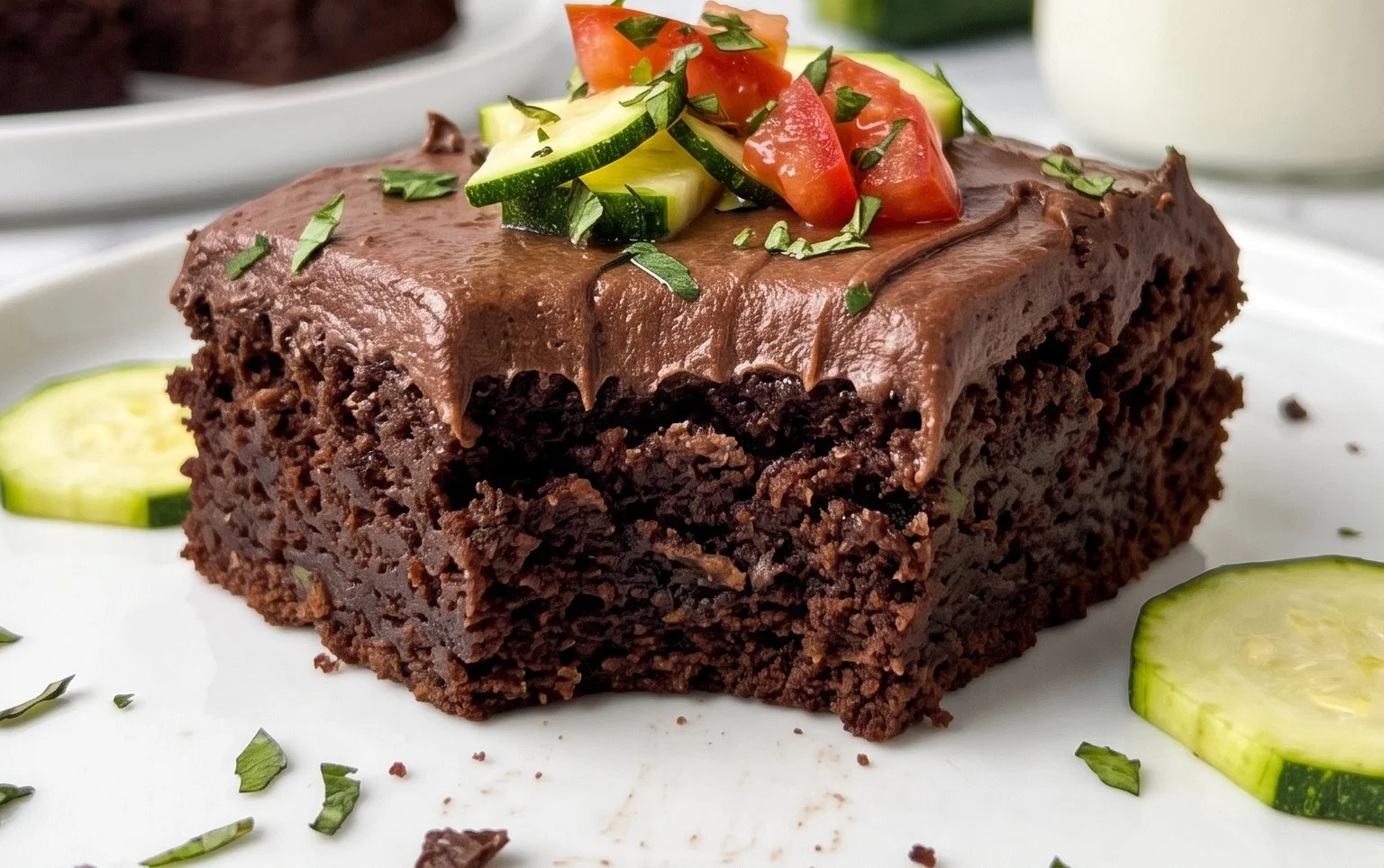 Zucchini Brownies with 1 minute Frosting!