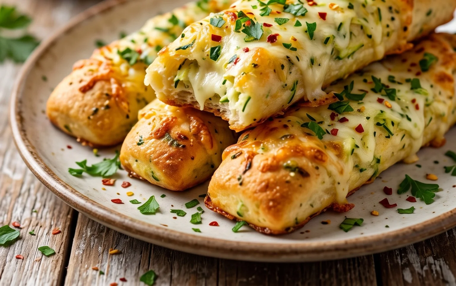 Cheesy Zucchini Breadsticks