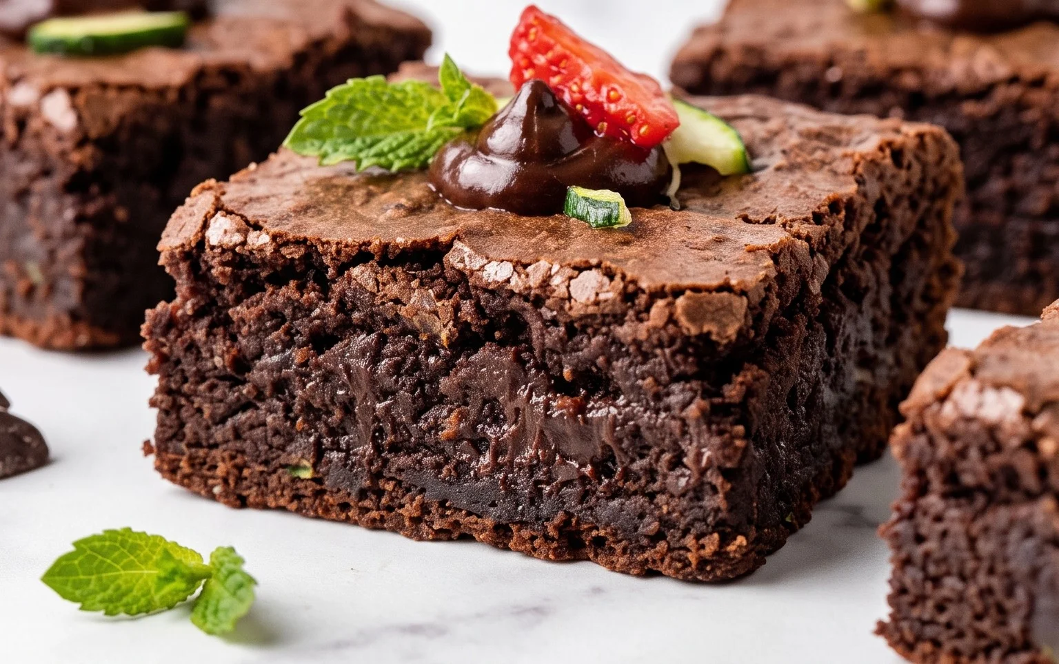 Fudgy Dark Chocolate Zucchini Brownies Recipe