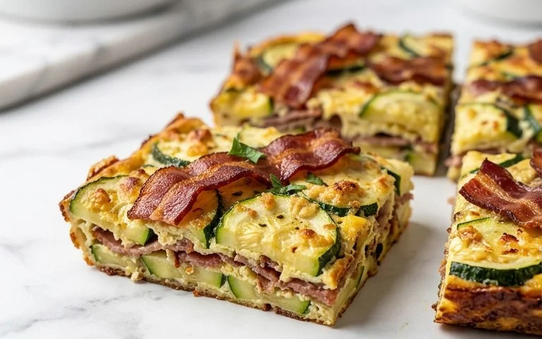 Zucchini and Beef Bacon Slice