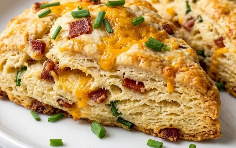 Beef Bacon Cheddar and Chive Scones